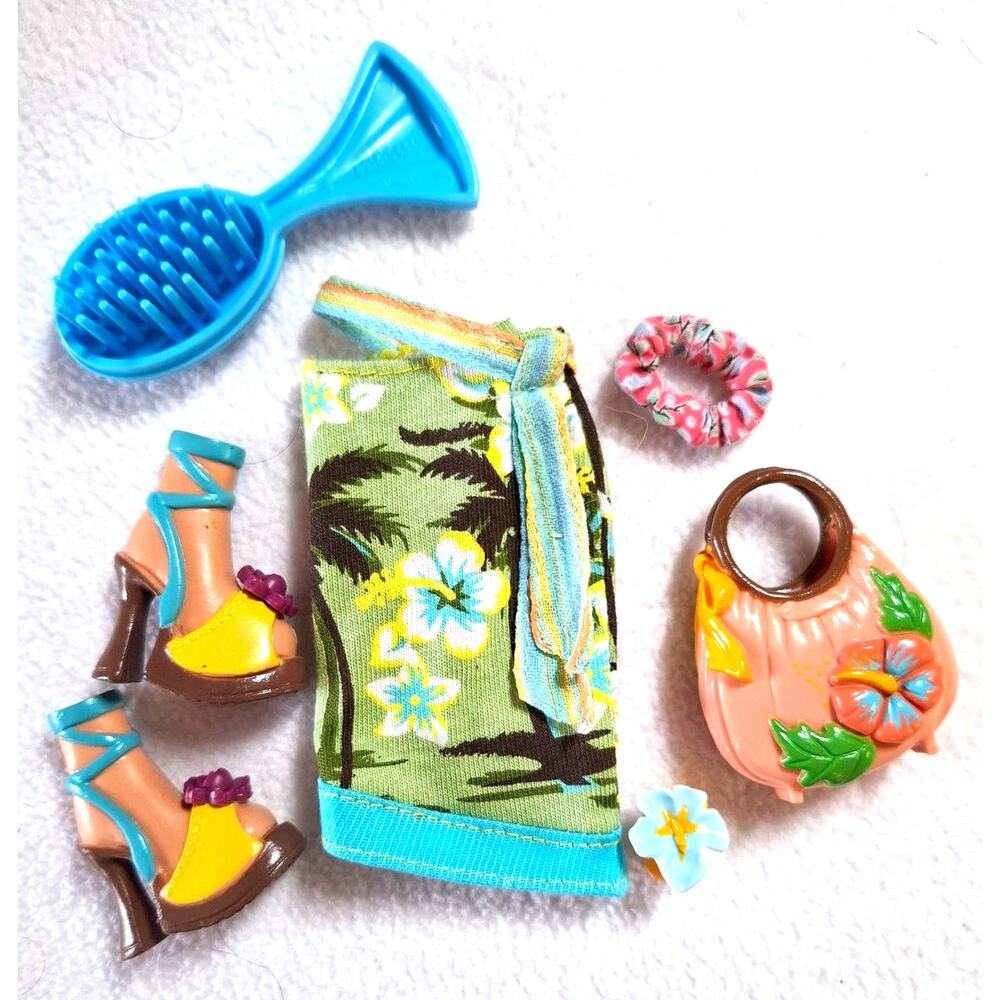 My Scene Jammin' in Jamaica Barbie Clothes Accessories Lot Skirt Shoes Purse
